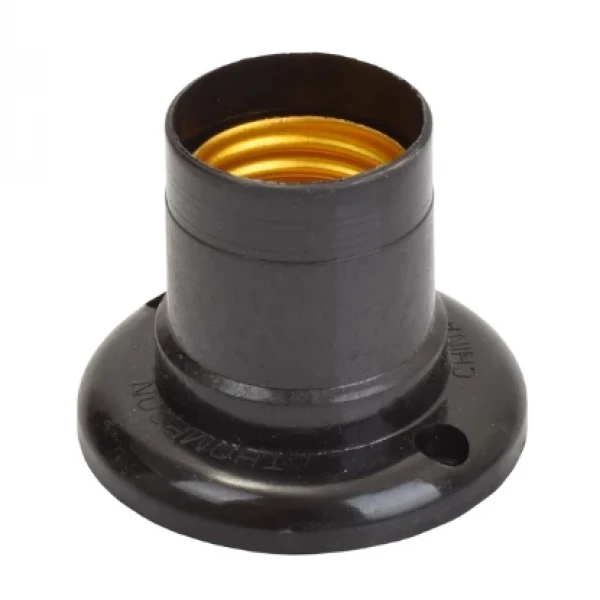 SOQUETE PVC FIXO TETO E27 PRETO