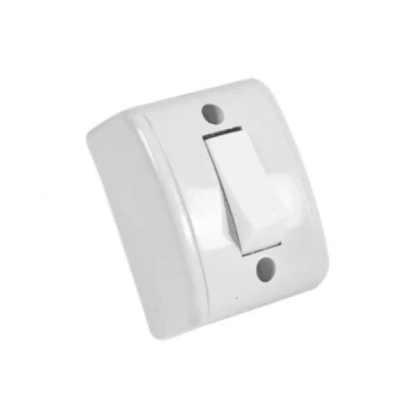 INTERRUPTOR SOBREPOR 1 TECLA SIMPLES RET BRANCO - MECTRONIC 
