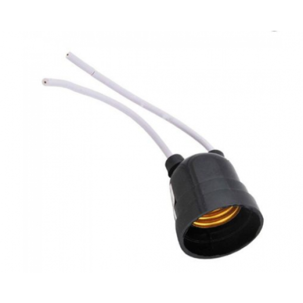 SOQUETE PVC E27 PRETO C/RABICHO - ATOPY