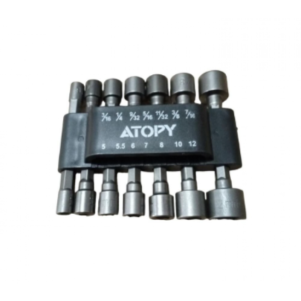 JOGO SOQUETE P/ PARAFUSADEIRA 14PC - ATOPY 