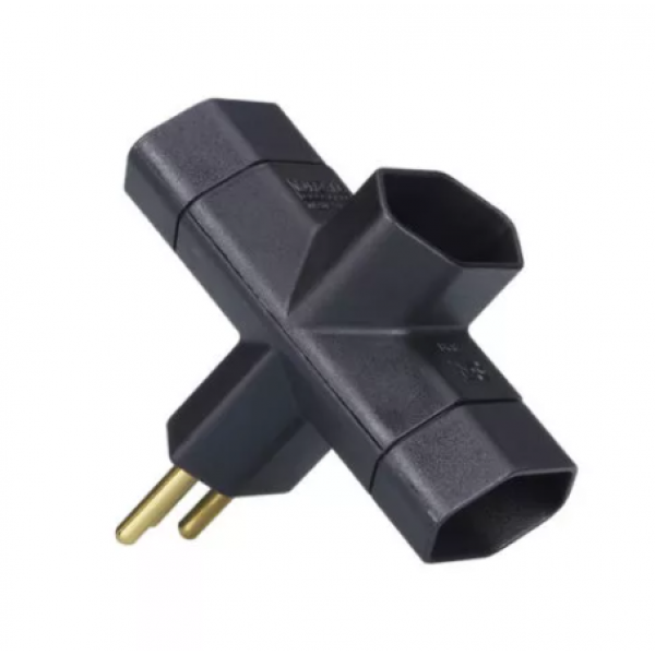 ADAPTADOR BENJAMIN T (2P) 10A PRETO - MARGIRIUS