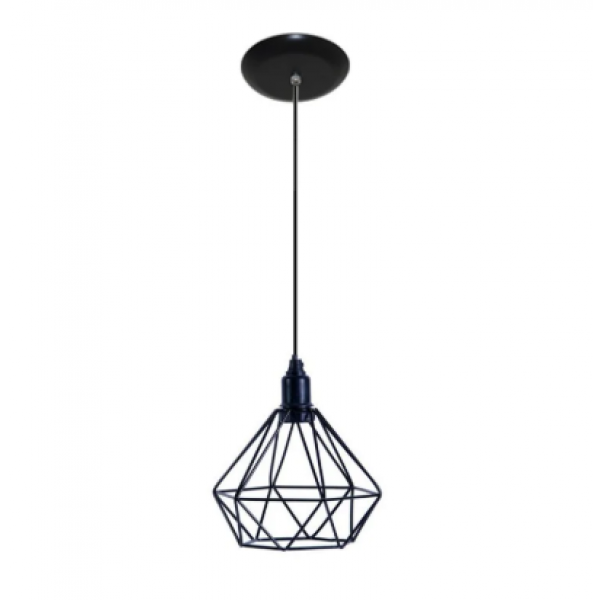 PENDENTE ARAMADO DIAMANTE PT 1XE27 - OPL