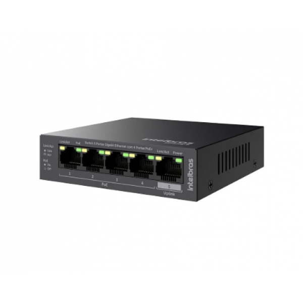 SWITCH NAO GERENCIAVEL 5P GIGABIT C/4P POE S1005G-P - INTELBRAS