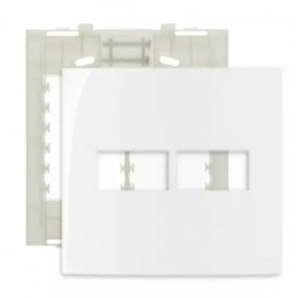 PLACA 4X4 2P HORIZ C/ SUPORTE SLEEK BRANCO  - MARGIRIUS