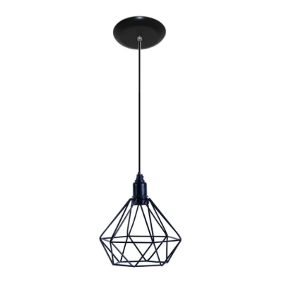 PENDENTE ARAMADO DIAMANTE PT 1XE27 - OPL