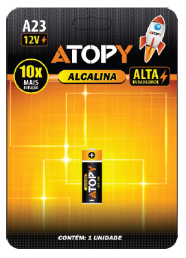 PILHA ALCALINA A23 12V - ATOPY