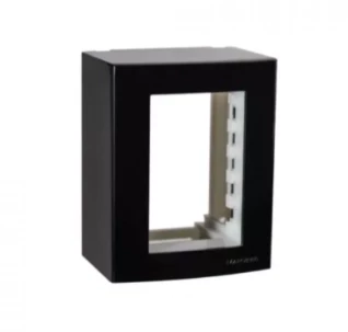 CAIXA SOBREPOR 95X75 3P C/SUPORTE PRETO SLEEK - MARGIRIUS