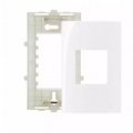 PLACA 4X2 3P HORIZ C/ SUPORTE SLEEK BRANCO - MARGIRIUS